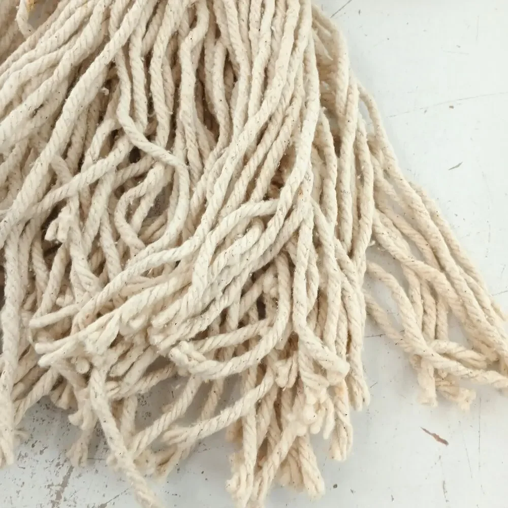 Vintage Mop Head Yarn Rope Doll Hand-Painted Face – Primitive Folk Art Décor